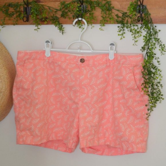Old Navy Soft Cotton Shorts Slanted Pockets Pink Salmon Womens Plus Size 16 - Picture 1 of 8